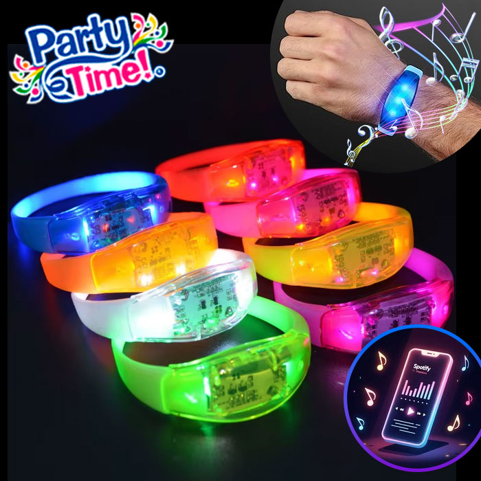 brazalete aritmico con sensor de sonido para conciertos y fiestas