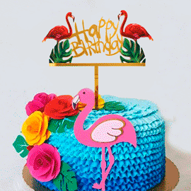 topper cake flamingo