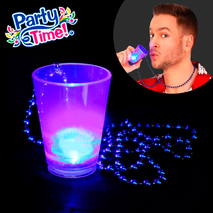 COLLARES DE CUENTAS LED con vaso copa shot