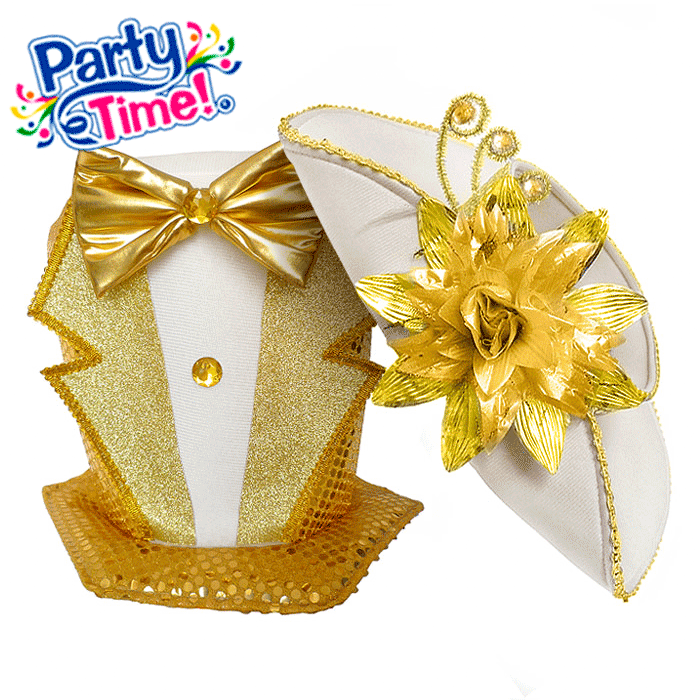 Gorros para anfitriones novios con frac