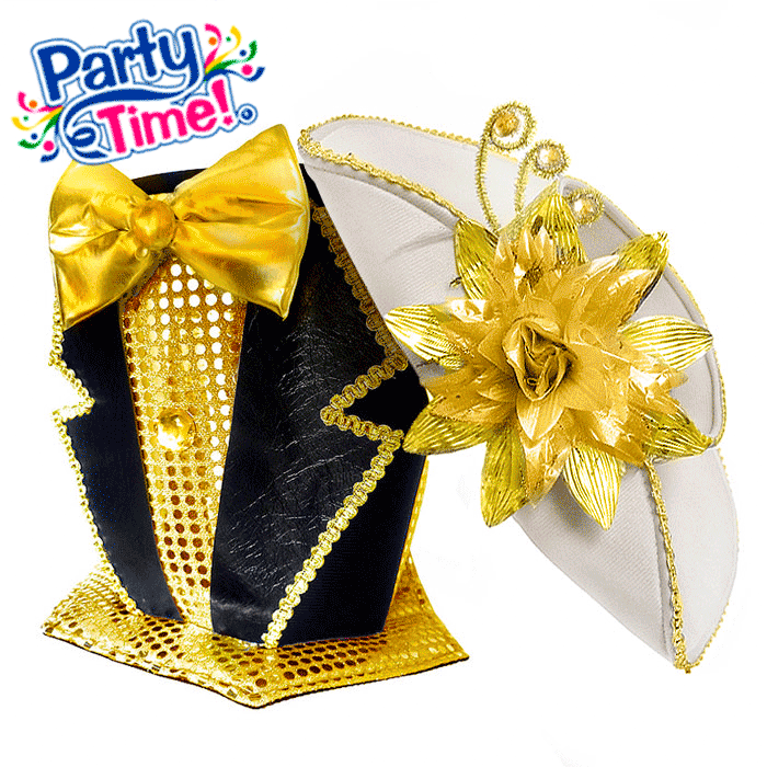 Gorros para anfitriones novios con frac