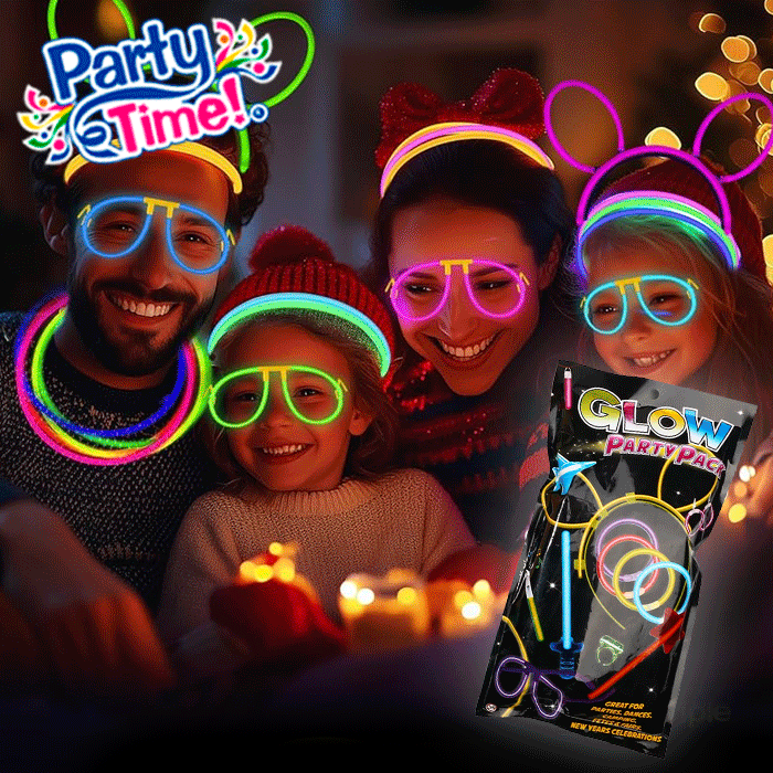 set collar aretes y lentes glow