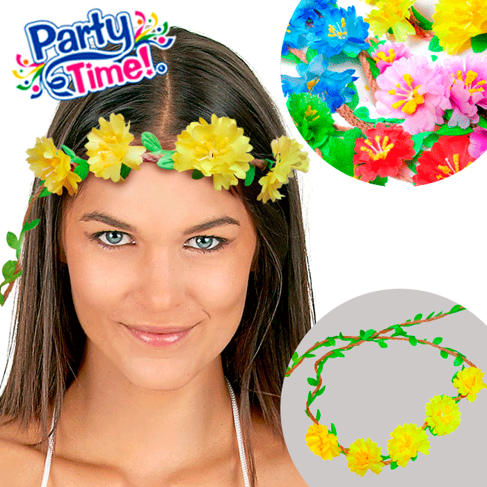 vincha de flores hippie